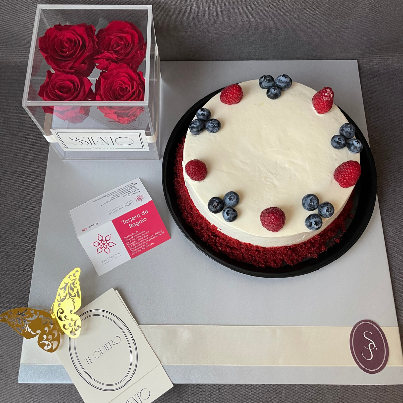 Kit rosas preservadas, red velvet cake y certificado Spa –   QUERÉTARO